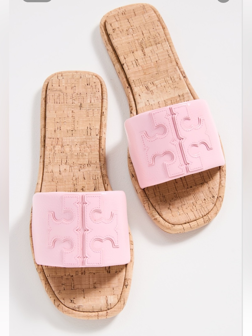 Tory Burch Pink Double T Sport Slides - New